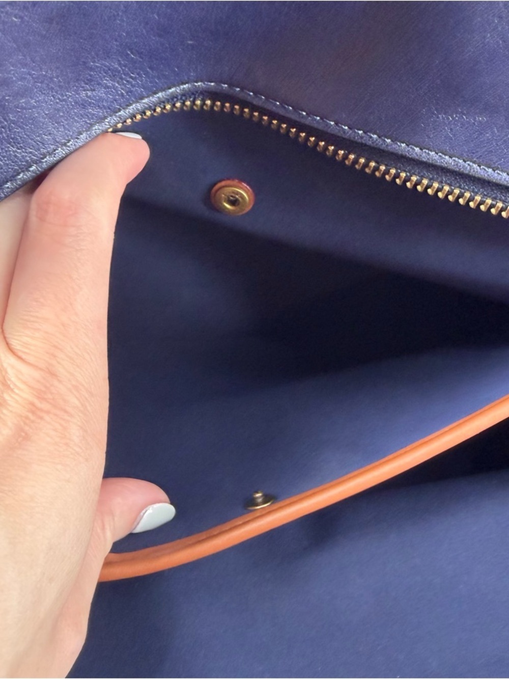 Coach Soft Empire Carryall Bag 40 Dark Navy Leather Purse - Picture 10 of 14